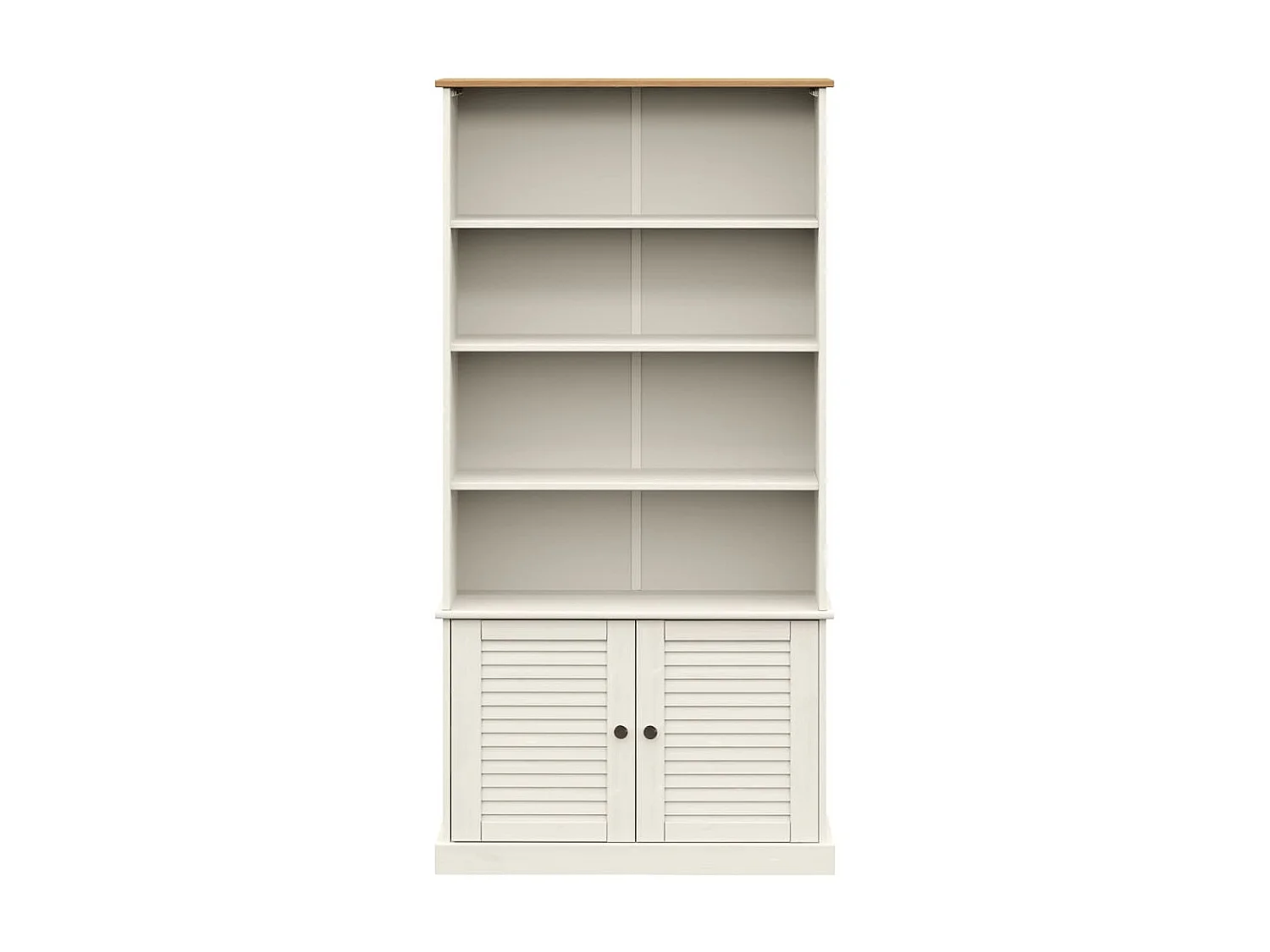 Bibliothèque VIGO blanc 85x35x170 cm bois massif de pin OFR70912 BonneVie Meuble