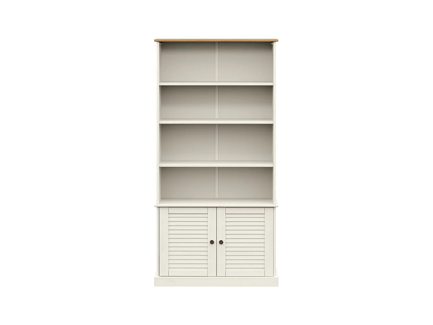 Bibliothèque VIGO blanc 85x35x170 cm bois massif de pin OFR70912 BonneVie Meuble