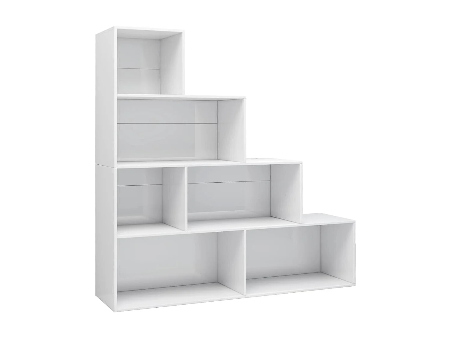 Bücherregal/Bücherschrank,Raumteiler Hochglanz-Weiß 155x24x160 cm -gkd674430