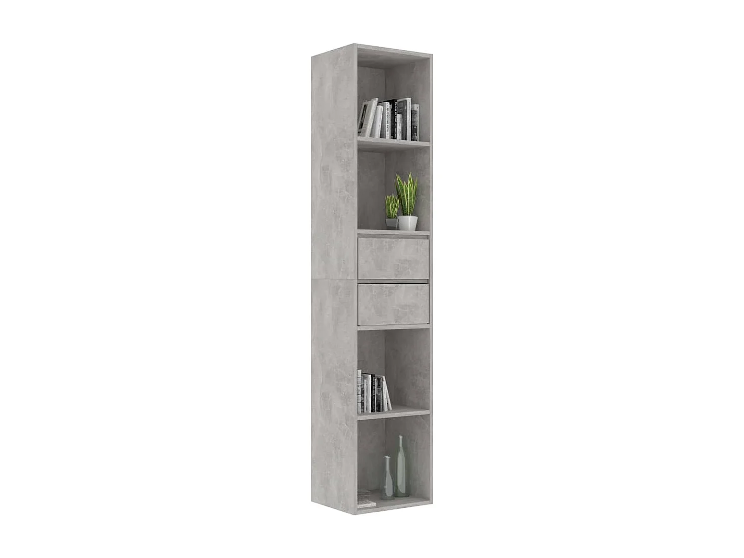 Biblioteca Estantería madera contrachapada gris hormigón 36x30x171 cm ES61529
