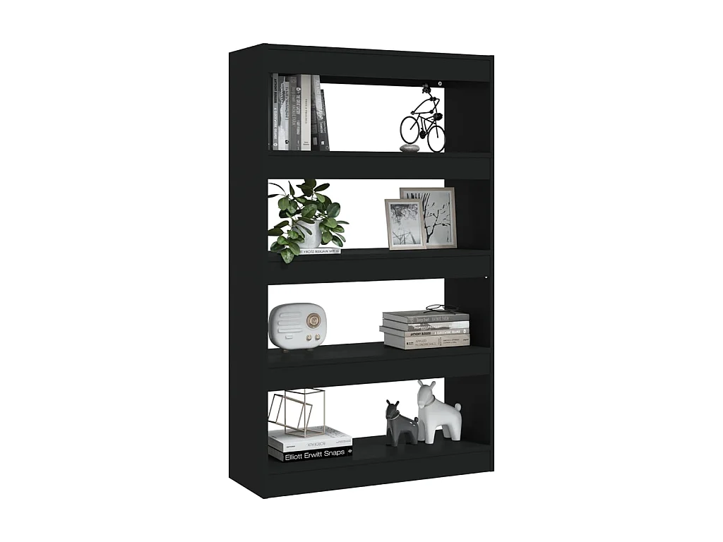 Bücherregal/Bücherschrank,Raumteiler Schwarz 80x30x135 cm Holzwerkstoff -gkd408041