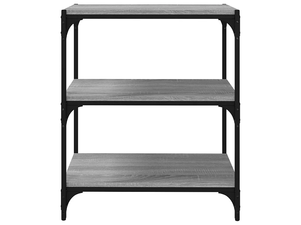 Bibliothèque Sonoma gris 60x33x70,5 cm Bois d'ingénierie acier OFR86030 BonneVie Meuble