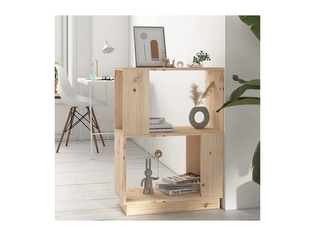 Bibliothèque-Séparateur de pièce 51x25x70 cm Bois de pin solide OFR97683 BonneVie Meuble