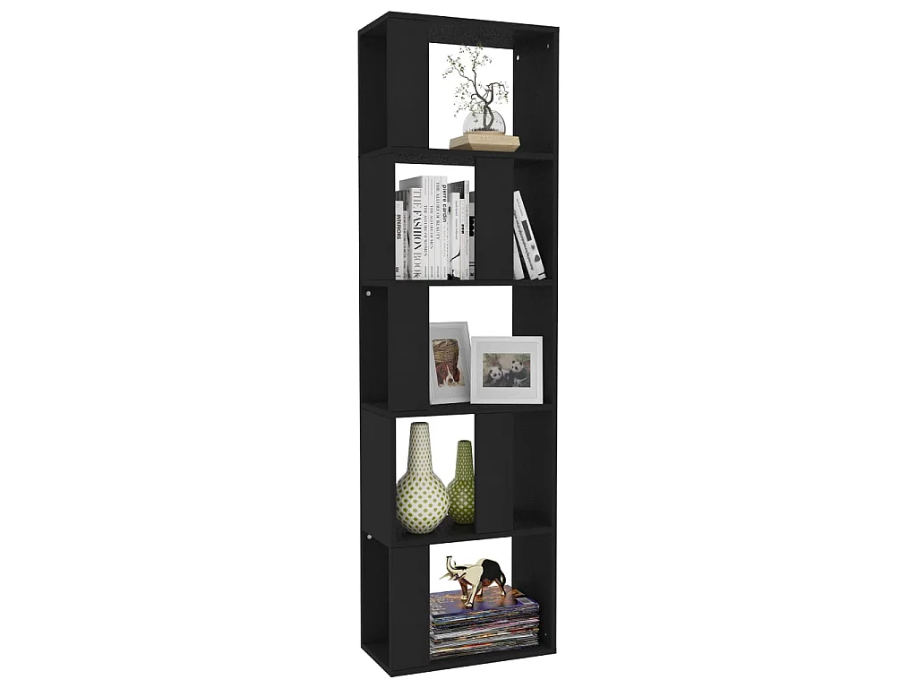 Bibliothèque-Séparateur de pièce Noir 45x24x159 cm Aggloméré OFR25270 BonneVie Meuble