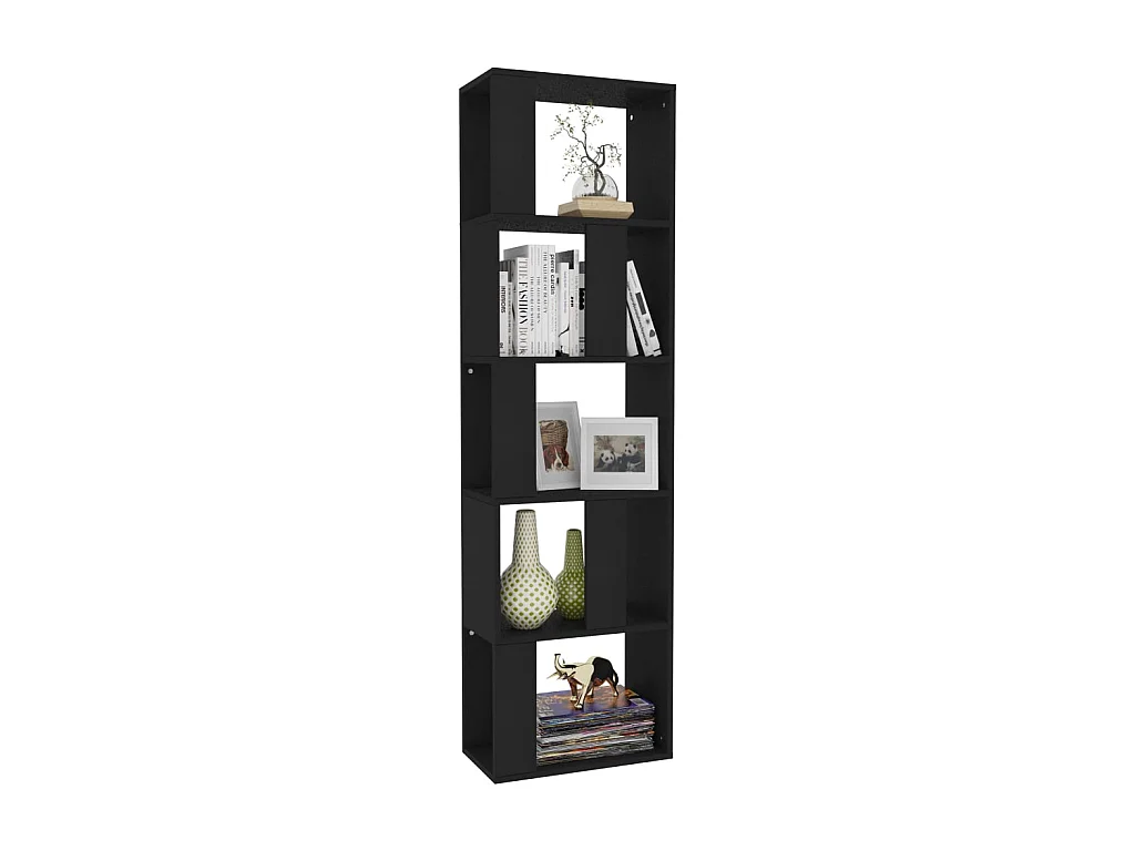 Bücherregal/Bücherschrank,Raumteiler Schwarz 45x24x159 cm Holzwerkstoff -gkd810586