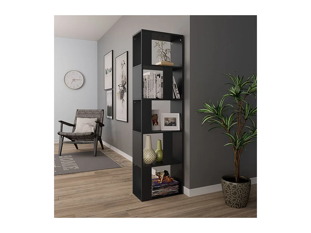 Bücherregal/Bücherschrank,Raumteiler Schwarz 45x24x159 cm Holzwerkstoff -gkd810586