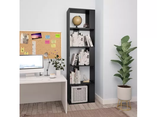 Kauf Unique Bücherregal/Bücherschrank,Raumteiler Schwarz 45x24x159 cm Holzwerkstoff -gkd810586