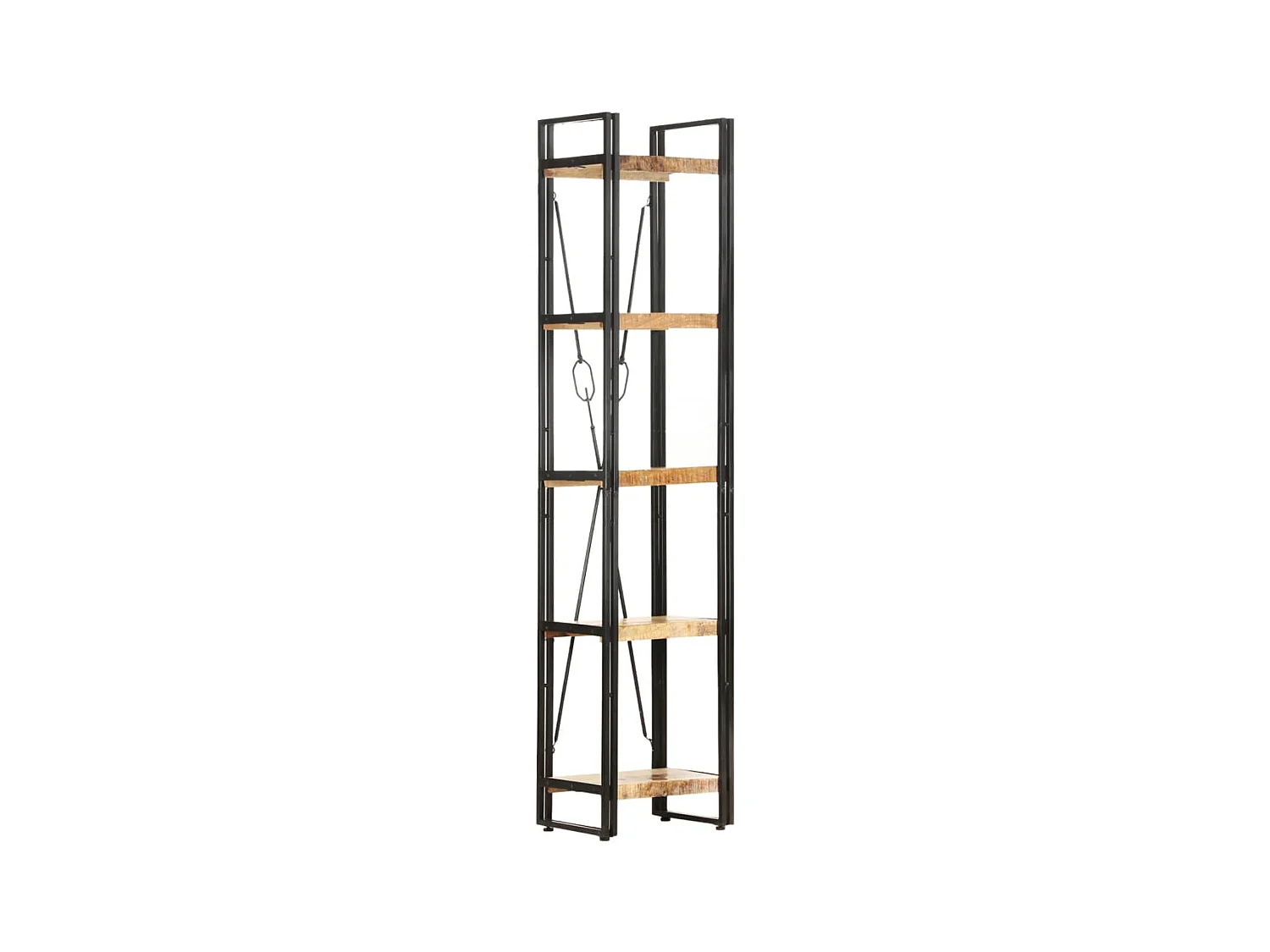 Bibliothèque à 5 niveaux 40x30x180 cm Bois de manguier massif OFR89912 BonneVie Meuble