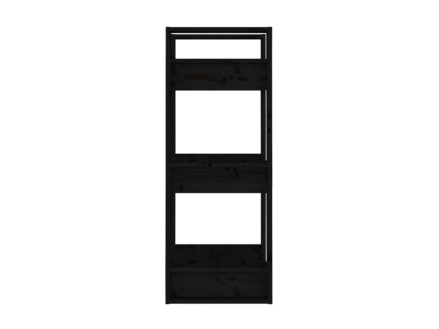 Bibliothèque-Séparateur de pièce Noir 41x35x91 cm Pin solide OFR78729 BonneVie Meuble