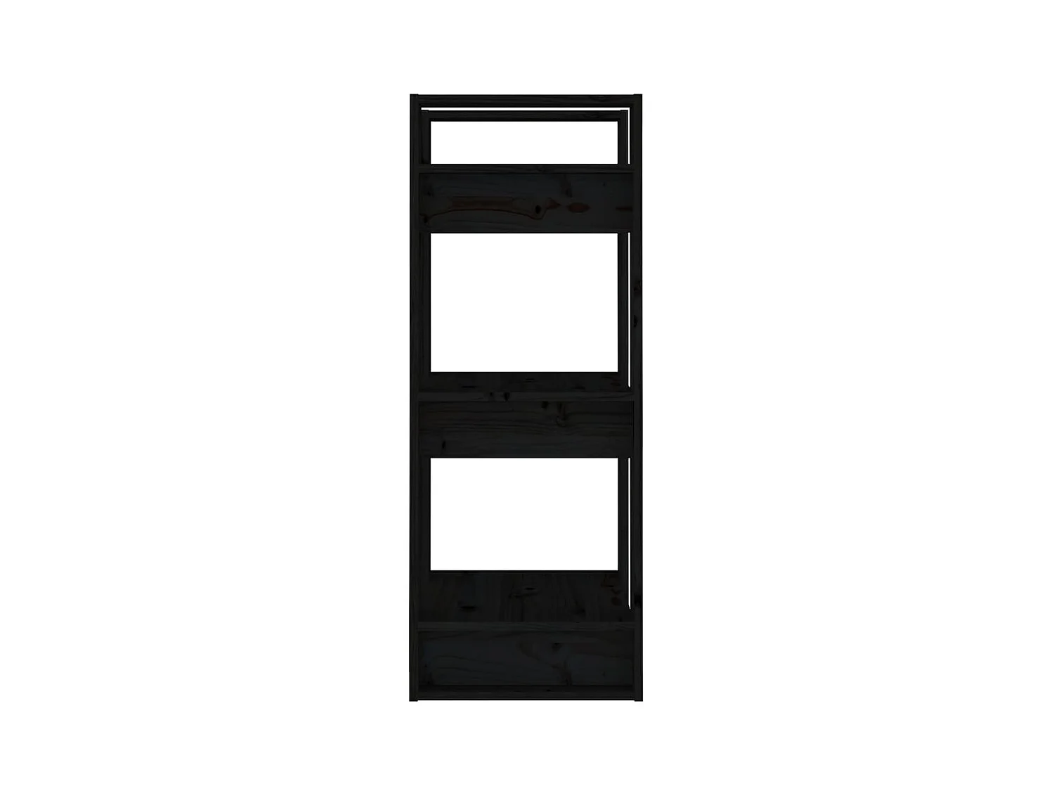 Bücherregal/Bücherschrank,Raumteiler Schwarz 41x35x91 cm Massivholz Kiefer -gkd833026