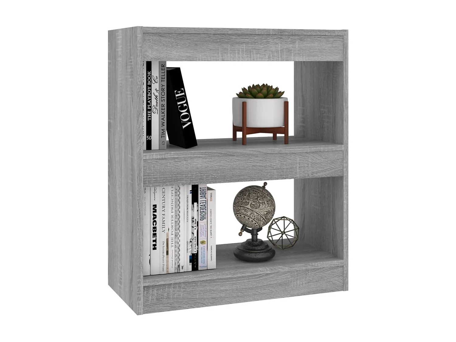 Bibliothèque-Séparateur de pièce Sonoma gris 60x30x72 cm OFR95678 BonneVie Meuble