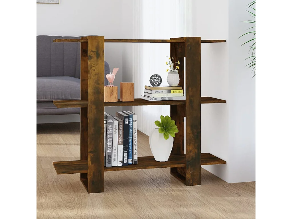 Bücherregal/Bücherschrank,Raumteiler Räuchereiche 100×30×87 cm -gkd827107