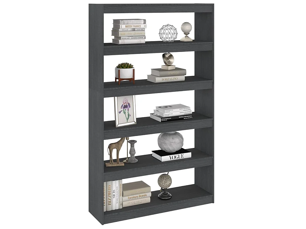 Bücherregal/Bücherschrank,Raumteiler Grau 100x30x167,5 cm Massivholz Kiefer -gkd939717