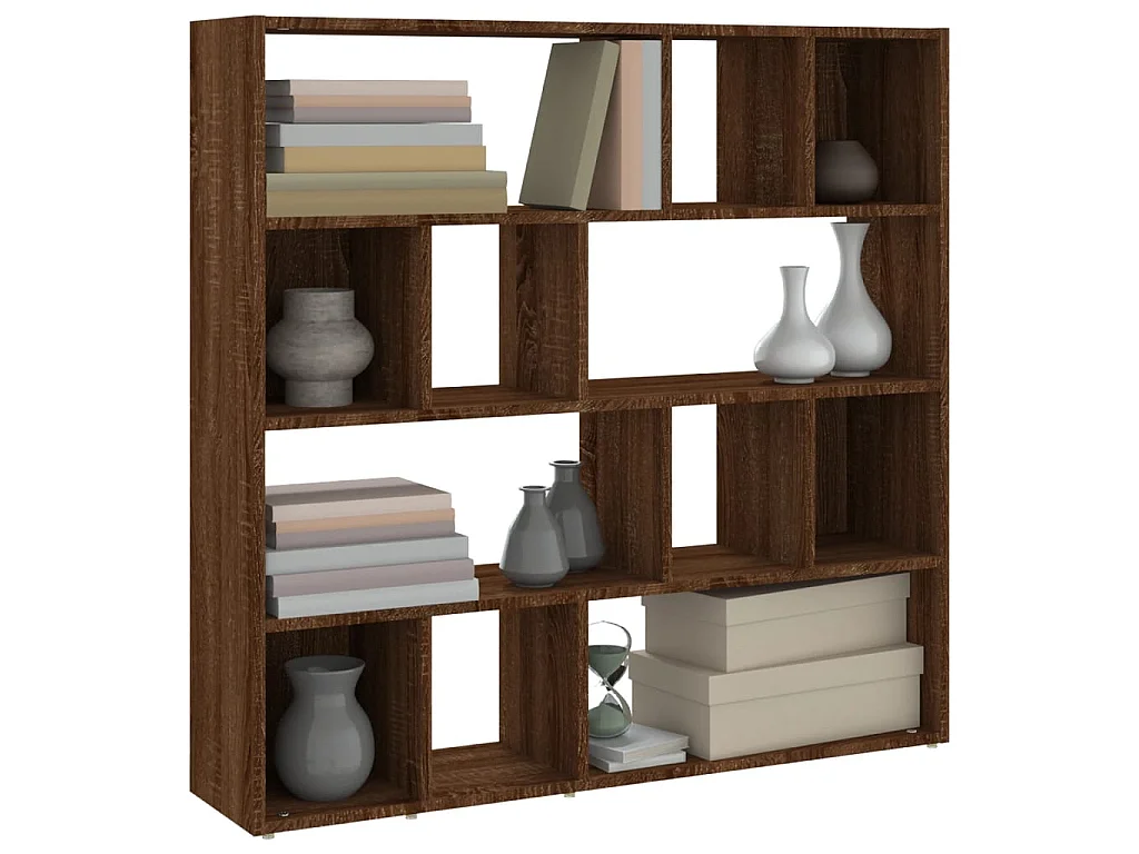 Bibliothèque-Séparateur de pièce Chêne marron 105x24x102 cm OFR26419 BonneVie Meuble