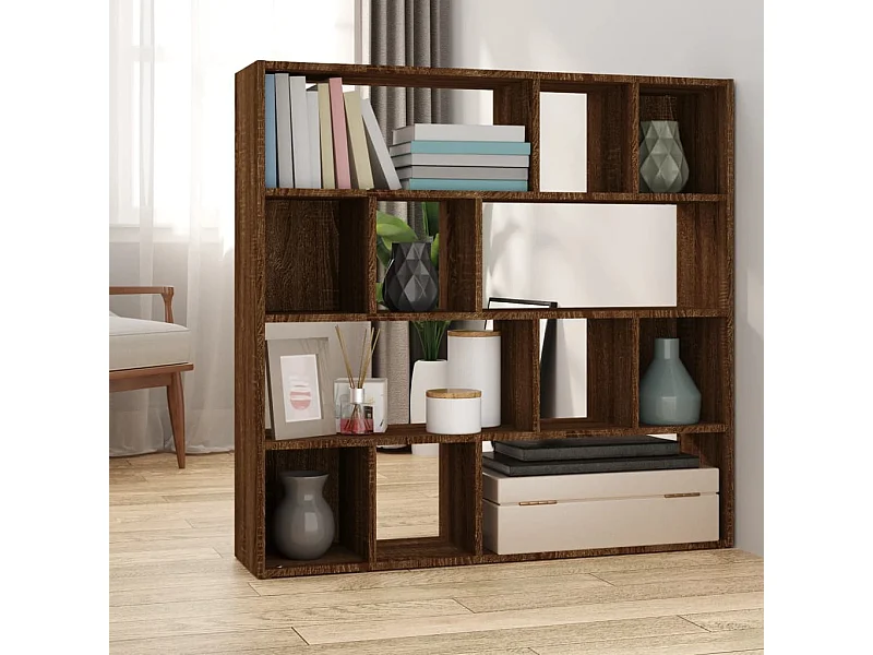 Bibliothèque-Séparateur de pièce Chêne marron 105x24x102 cm OFR26419 BonneVie Meuble