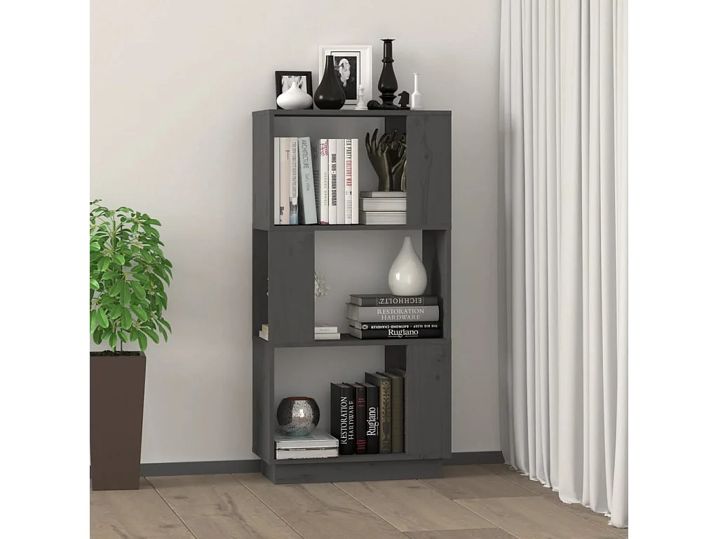 Estante/divisória 51x25x101 cm pinho maciço cinza PT253961