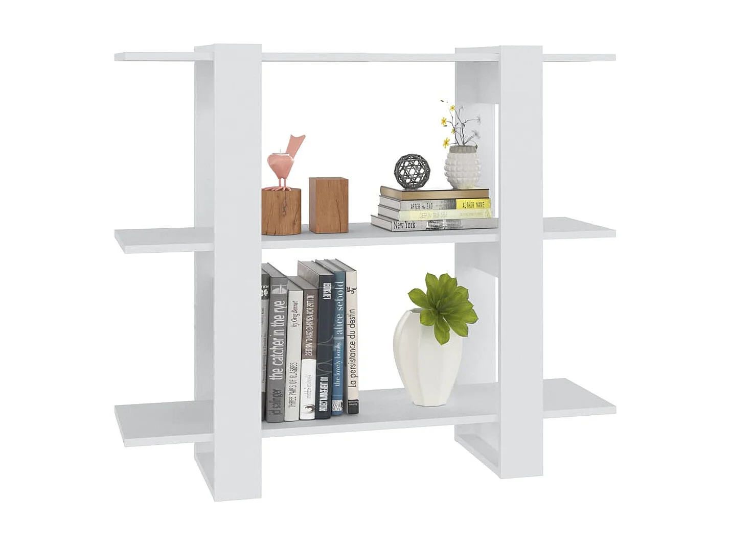 Bibliothèque-Séparateur de pièce Blanc 100x30x87 cm OFR41632 BonneVie Meuble