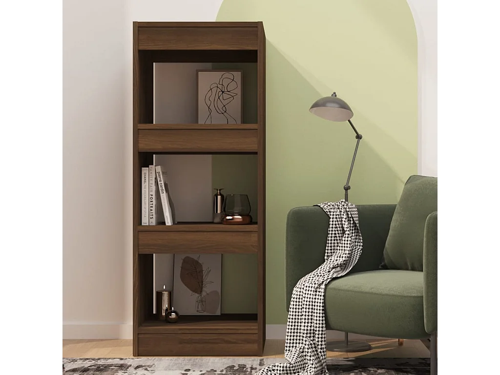 Bibliothèque-Séparateur de pièce Chêne marron 40x30x103 cm OFR84413 BonneVie Meuble