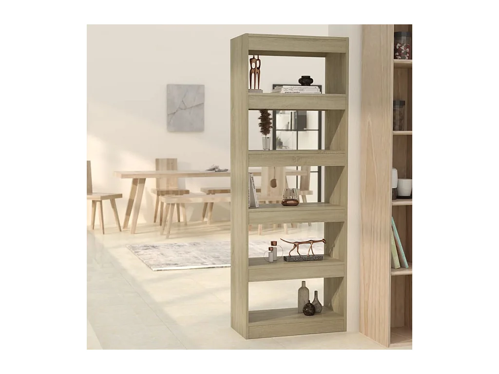 Bibliothèque-Séparateur de pièce Chêne sonoma 60x30x166 cm OFR93941 BonneVie Meuble