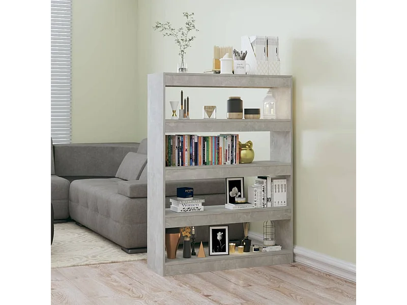 Bücherregal/Bücherschrank,Raumteiler Betongrau 100x30x135 cm -gkd357083