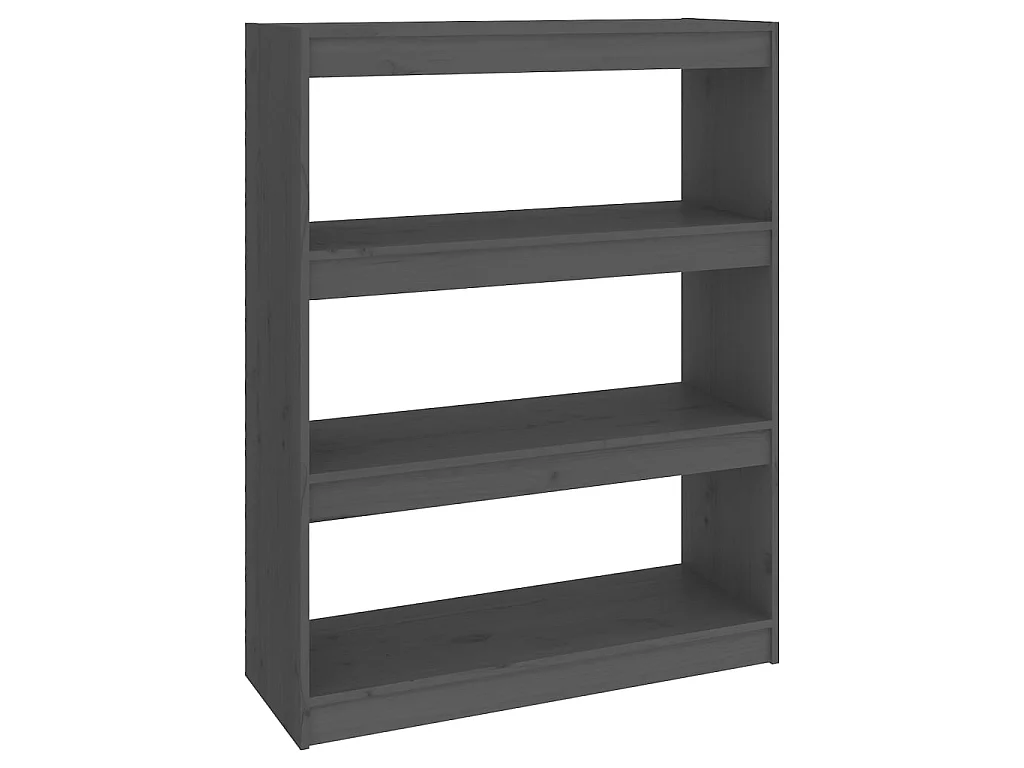 Bücherregal Raumteiler,Bücherschrank Grau 80x30x103,5 cm Massivholz Kiefer -gkd966419