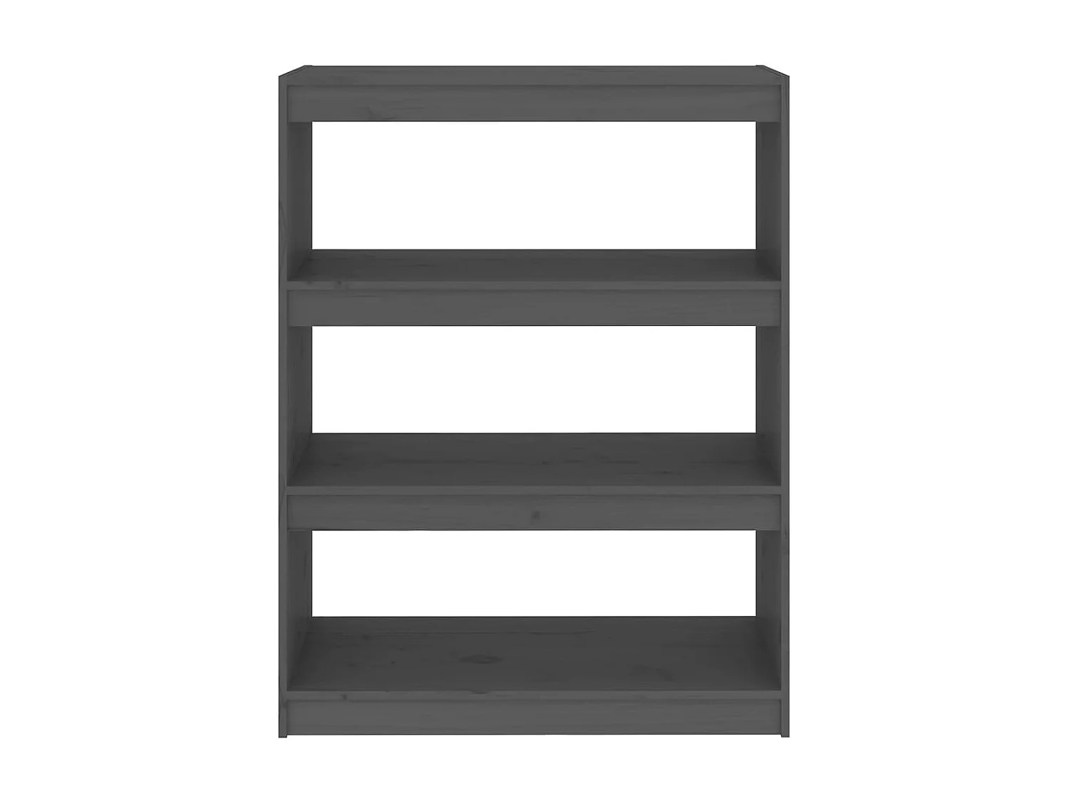 Bibliothèque-Séparateur de pièce Gris 80x30x103,5 cm Pin solide OFR42710 BonneVie Meuble