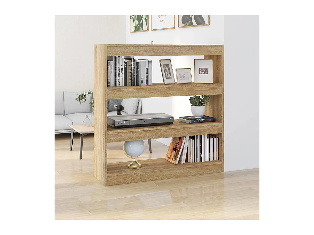 Bibliothèque-Séparateur de pièce Chêne Sonoma 100x30x103 cm OFR59604 BonneVie Meuble