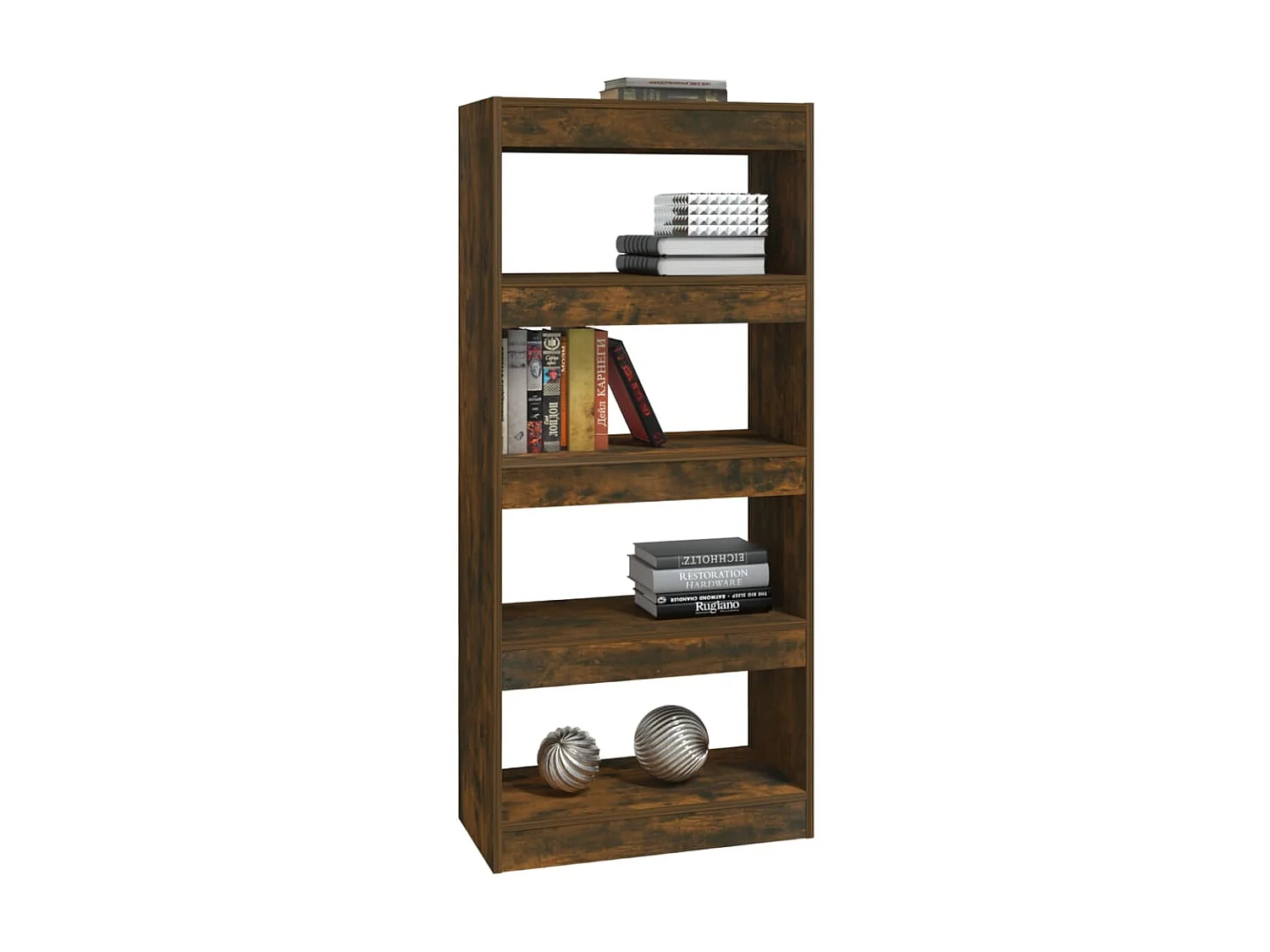 Bibliothèque Chêne fumé 60x30x135 cm Bois d'ingénierie OFR66207 BonneVie Meuble