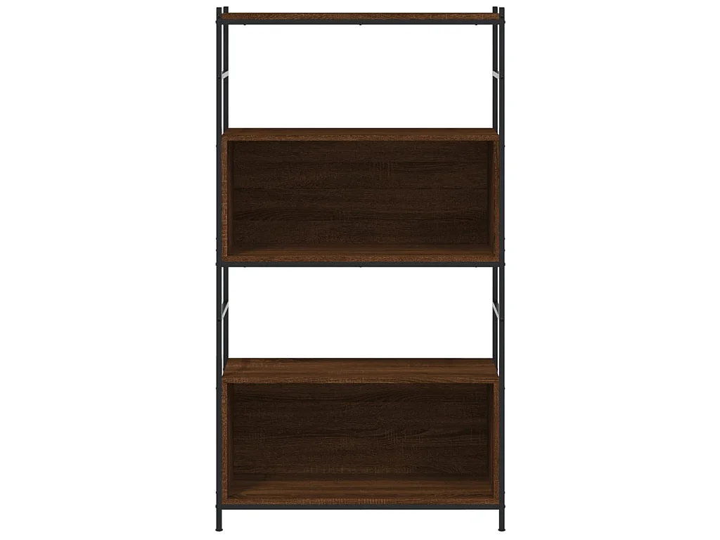Bibliothèque chêne brun 80x30x145,5 cm bois d'ingénierie et fer OFR76225 BonneVie Meuble