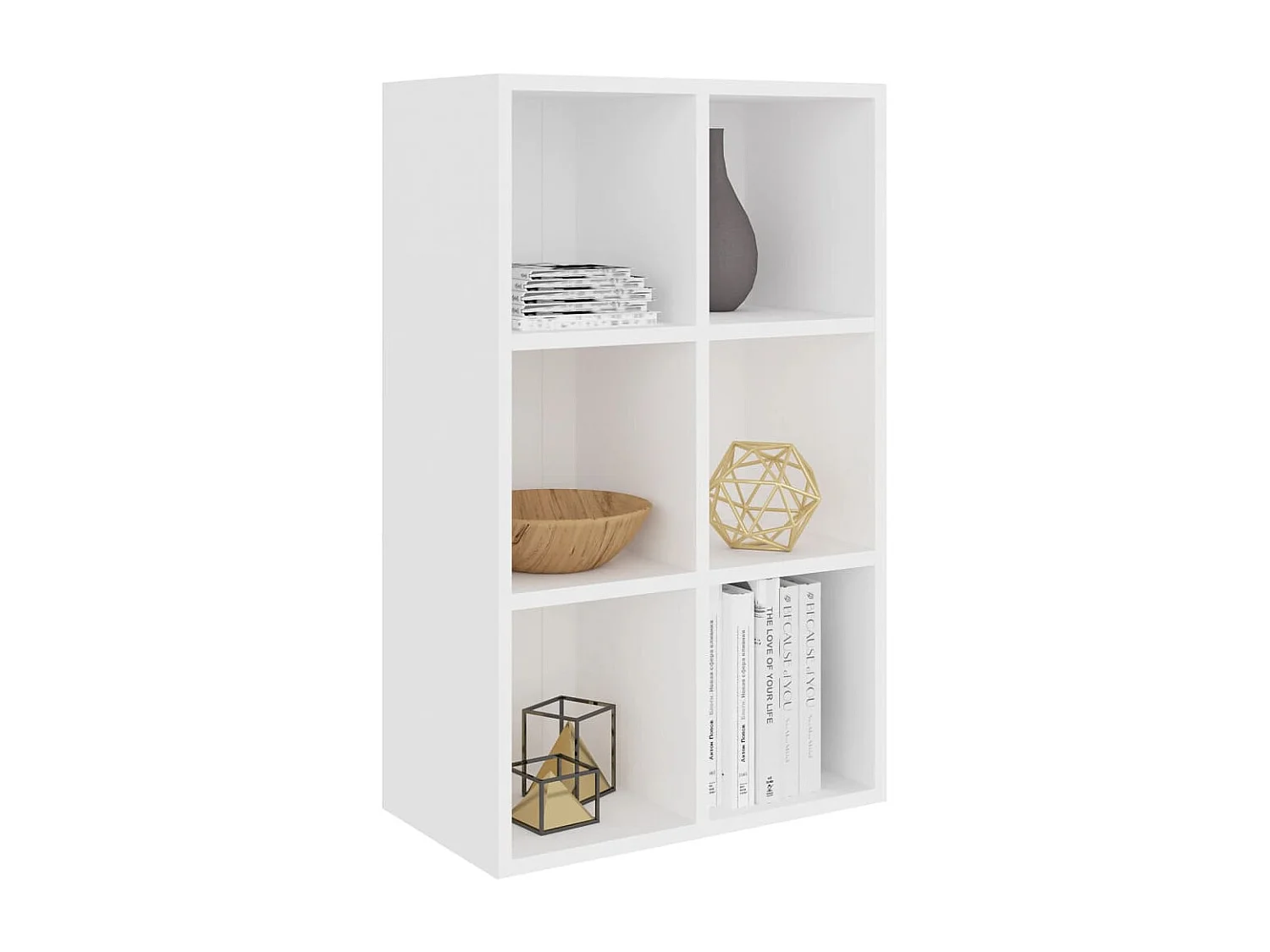 Bibliothèque blanc 66x30x98 cm bois d'ingénierie OFR77131 BonneVie Meuble