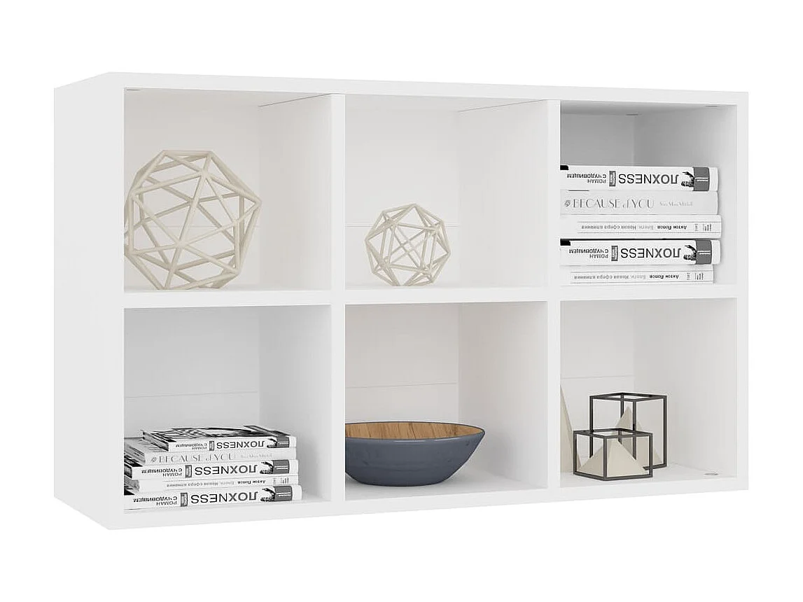 Bibliothèque blanc 66x30x98 cm bois d'ingénierie OFR77131 BonneVie Meuble