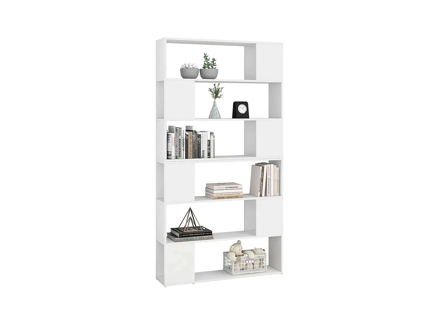 Boekenkast/kamerscherm 100x24x188 cm wit NL957200