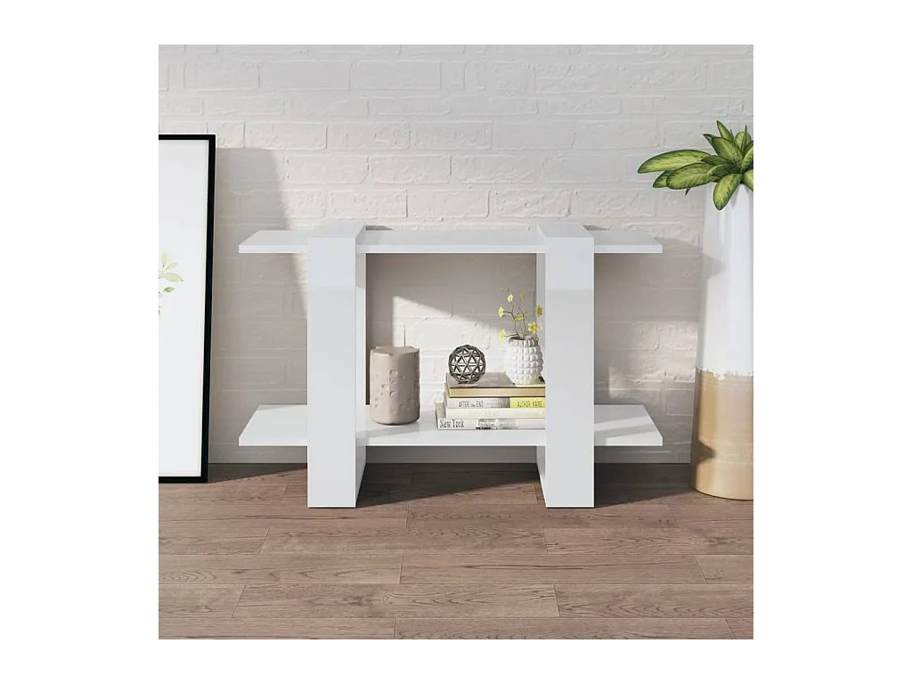 Bücherregal/Bücherschrank,Raumteiler Hochglanz-Weiß 80x30x51 cm -gkd313812