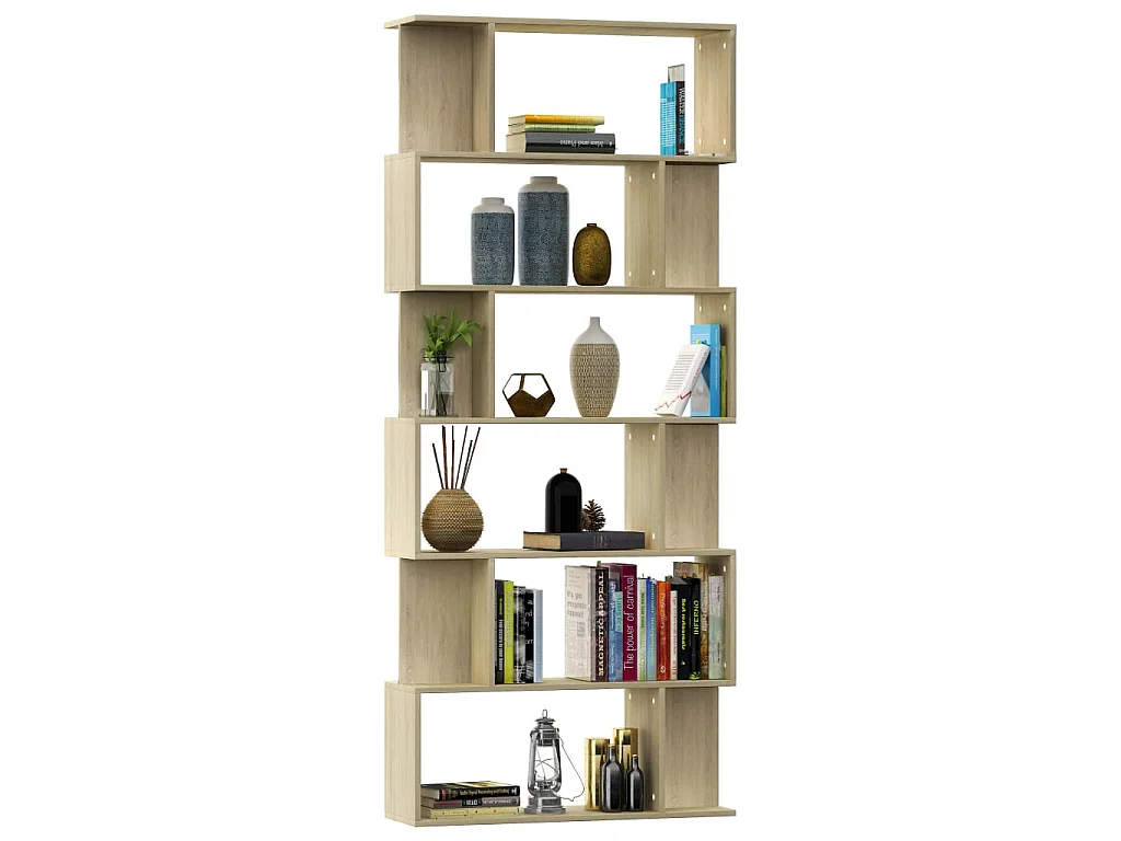 Bibliothèque-Séparateur de pièce Chêne sonoma 80x24x192 cm OFR81161 BonneVie Meuble