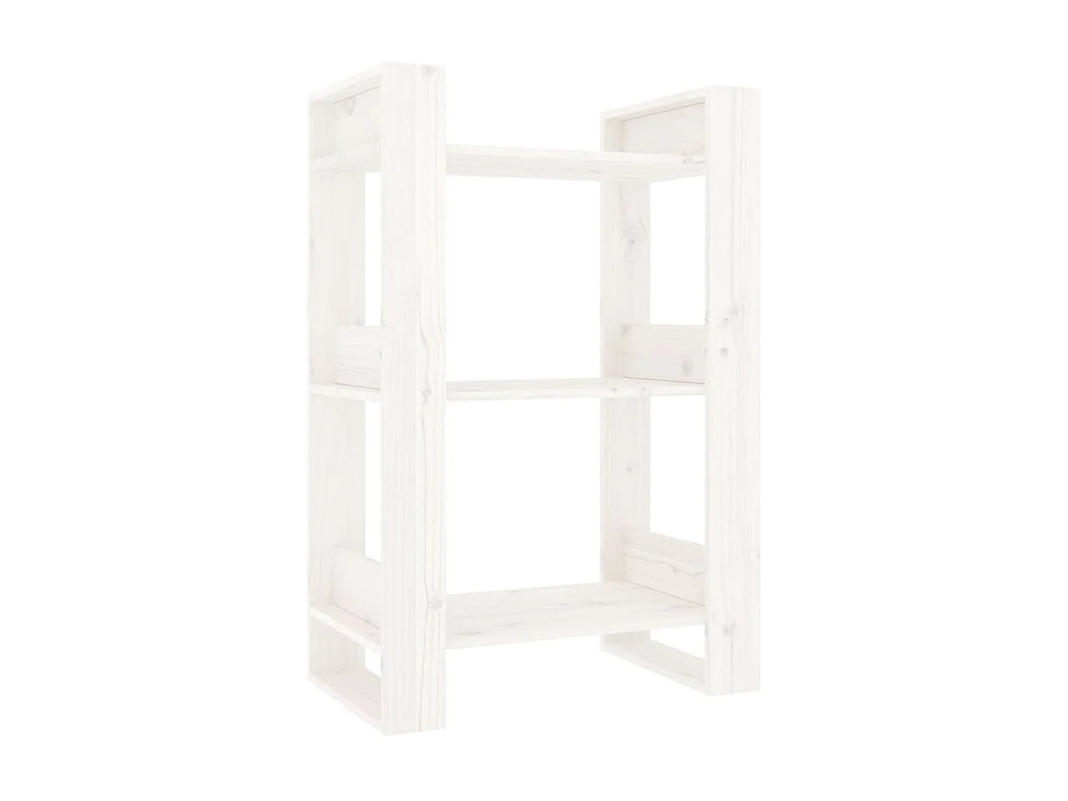 Bibliothèque-Séparateur de pièce Blanc 60x35x91 cm Pin solide OFR62278 BonneVie Meuble