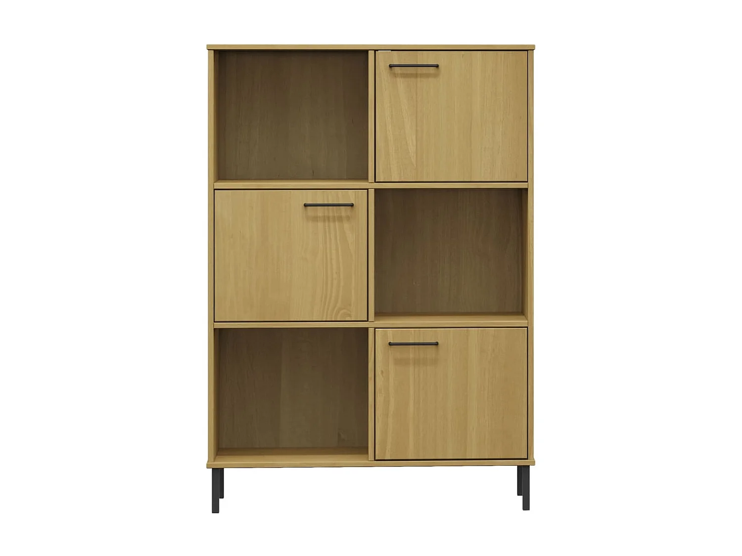 Bibliothèque avec pieds en métal Marron 90x35x128,5cm Bois OSLO OFR85337 BonneVie Meuble