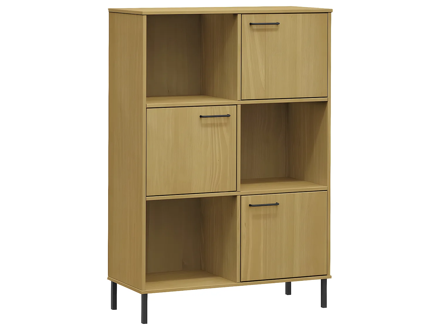 Bibliothèque avec pieds en métal Marron 90x35x128,5cm Bois OSLO OFR85337 BonneVie Meuble