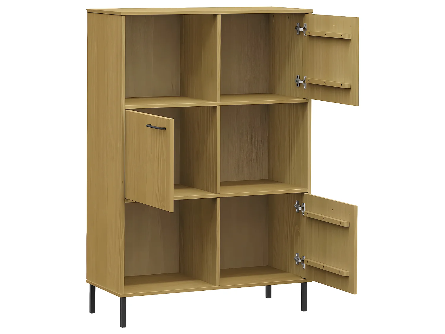 Bibliothèque avec pieds en métal Marron 90x35x128,5cm Bois OSLO OFR85337 BonneVie Meuble