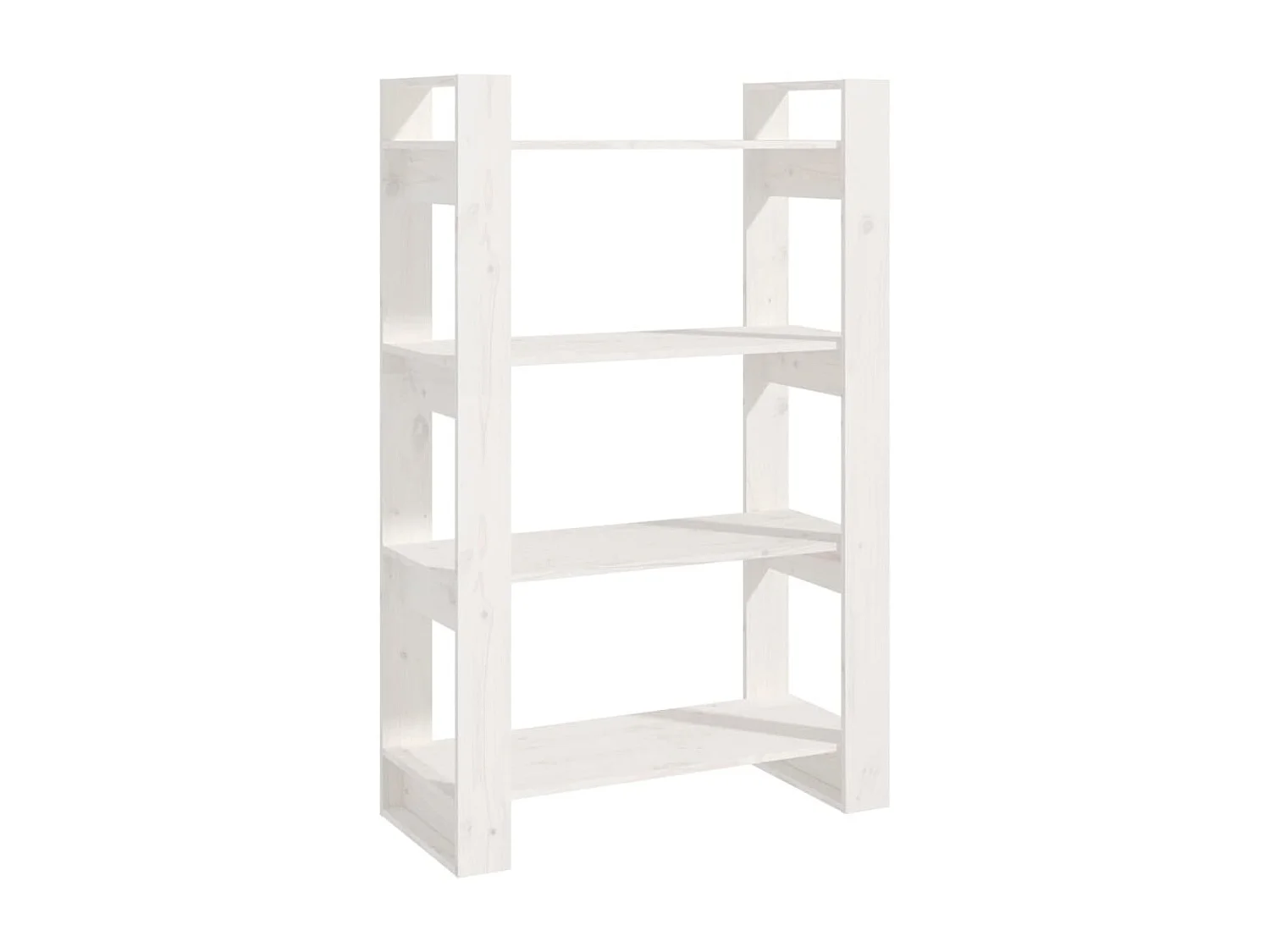 Bibliothèque-Séparateur de pièce Blanc 80x35x125 cm Pin solide OFR20444 BonneVie Meuble