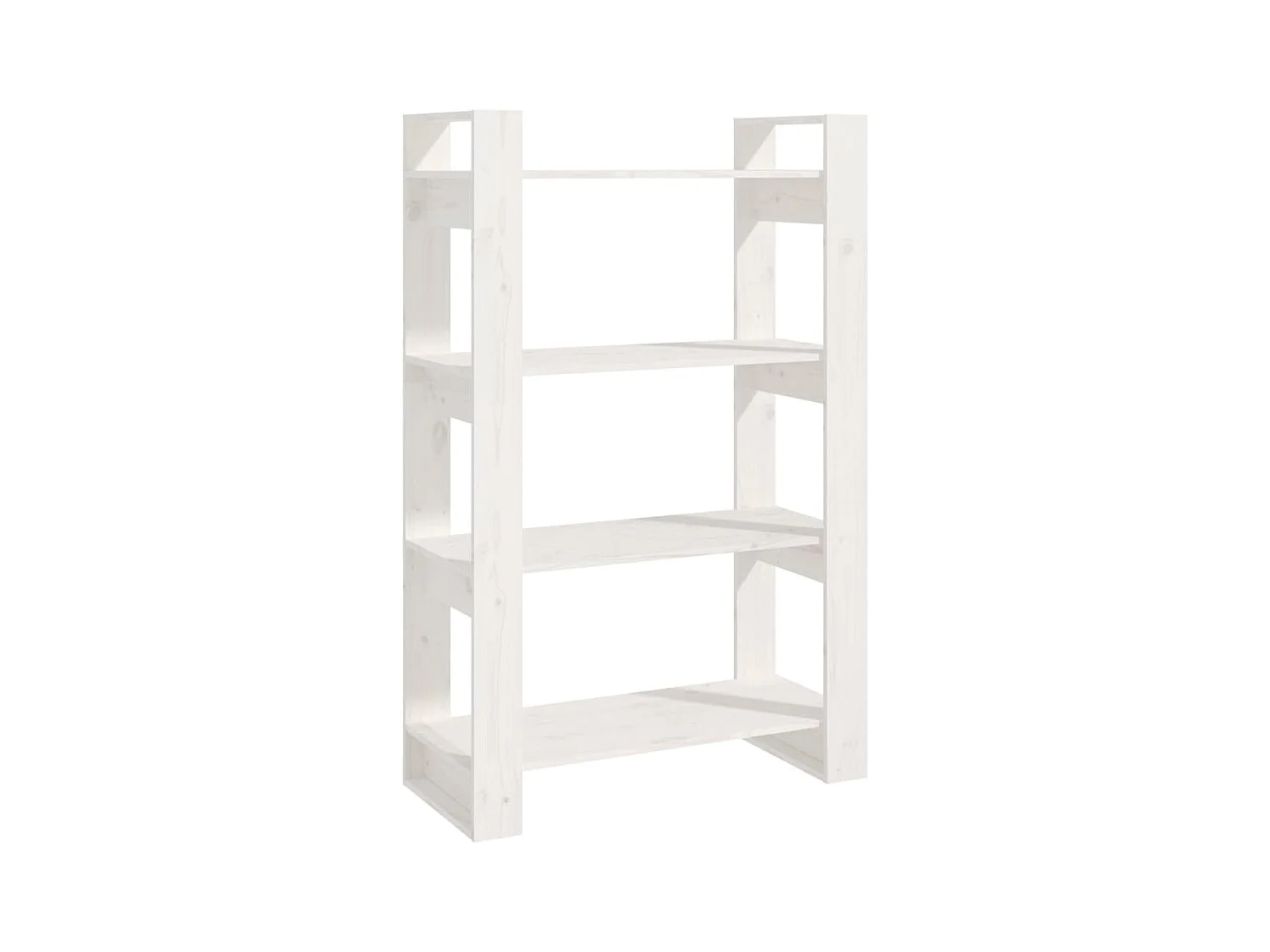 Bücherregal/Bücherschrank,Raumteiler Weiß 80x25x125 cm Massivholz Kiefer -gkd247780