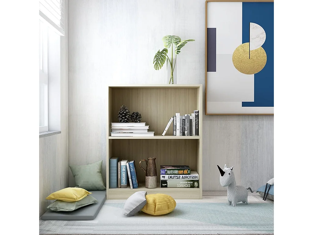 Boekenkast 60x24x74,5 cm bewerkt hout sonoma eikenkleurig NL490666