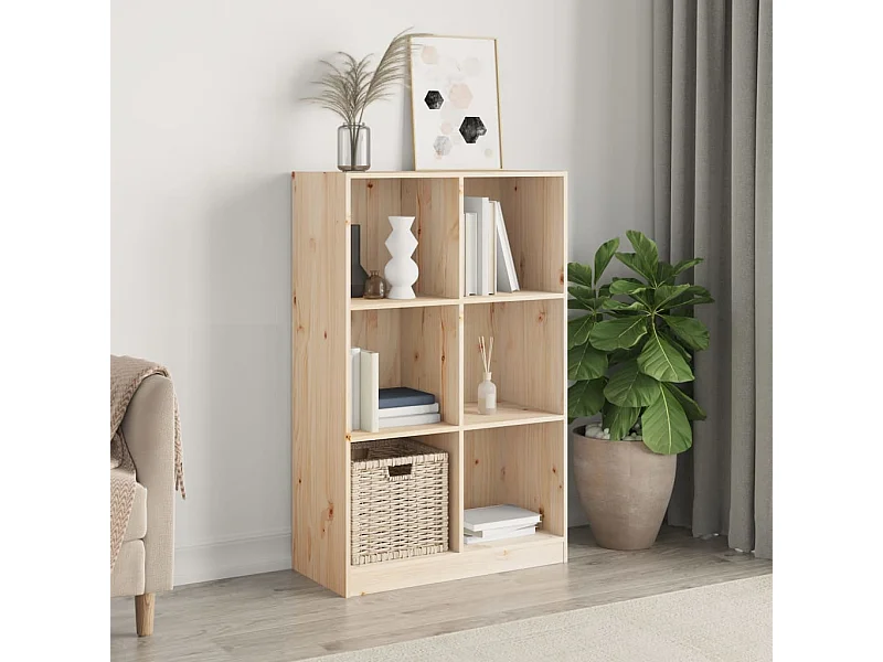 Bibliothèque 70x33x110 cm bois massif de pin OFR43139 BonneVie Meuble