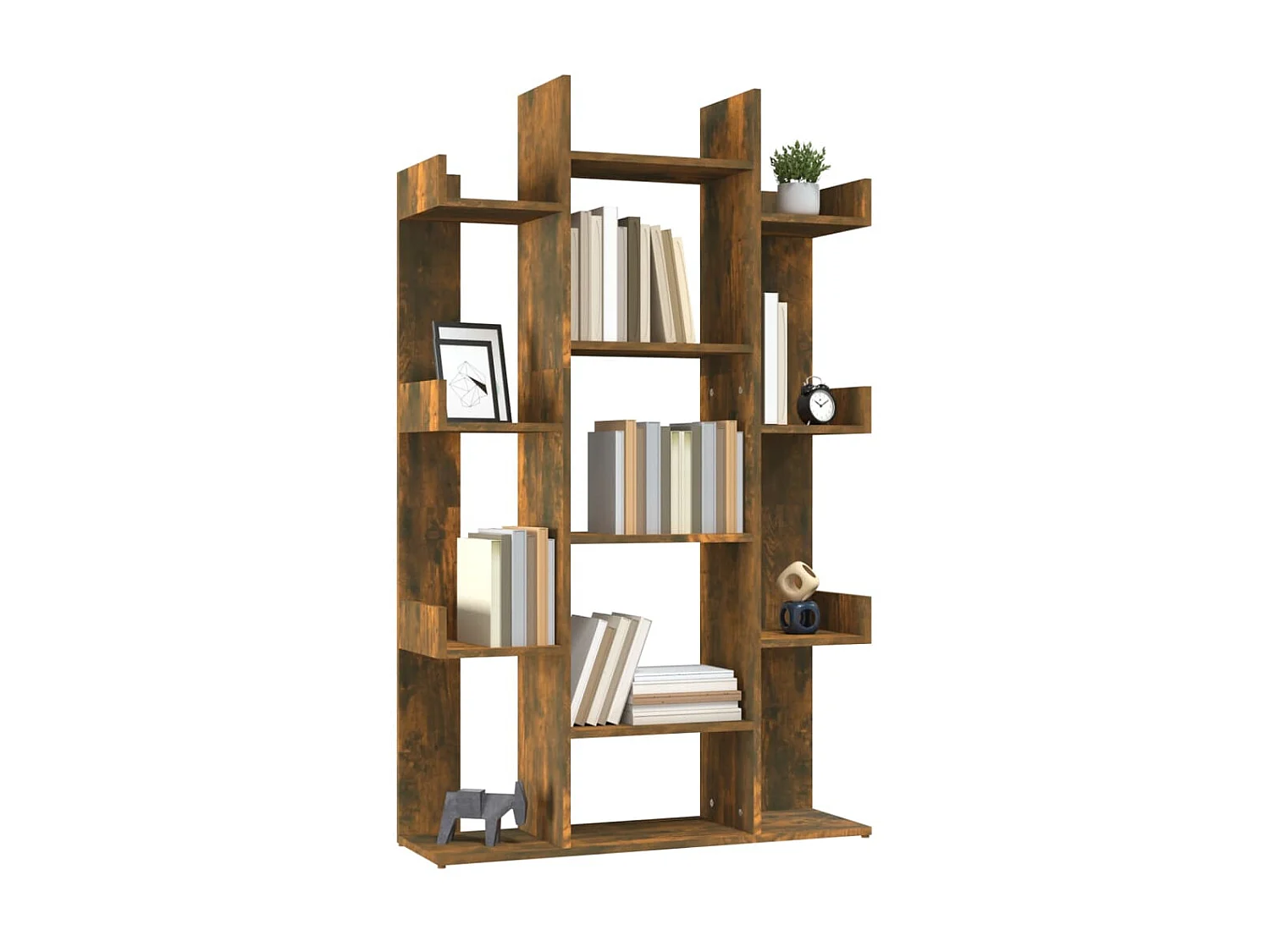 Bibliothèque Chêne fumé 86x25,5x140 cm Bois d'ingénierie OFR16305 BonneVie Meuble