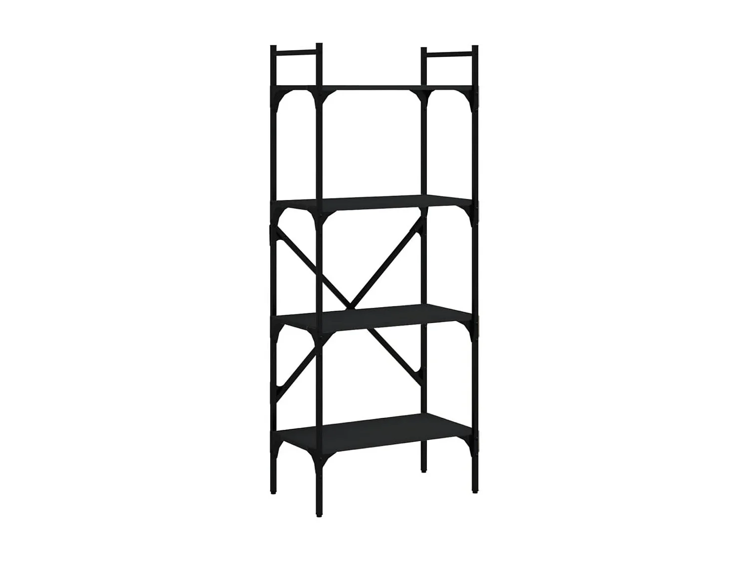 Bibliothèque à 4 niveaux noir 56x31,5x138,5cm bois d'ingénierie OFR26791 BonneVie Meuble