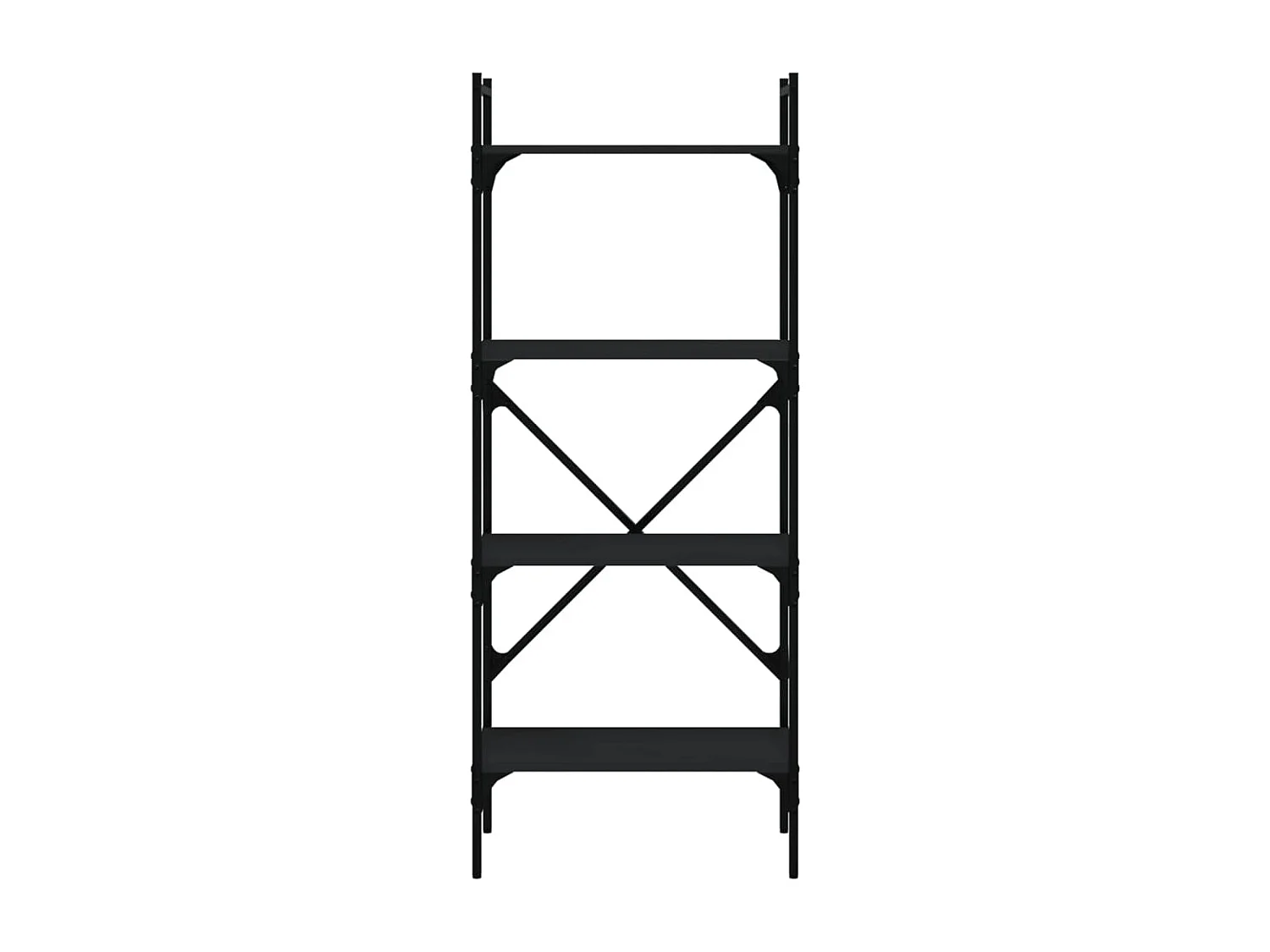 Bibliothèque à 4 niveaux noir 56x31,5x138,5cm bois d'ingénierie OFR26791 BonneVie Meuble