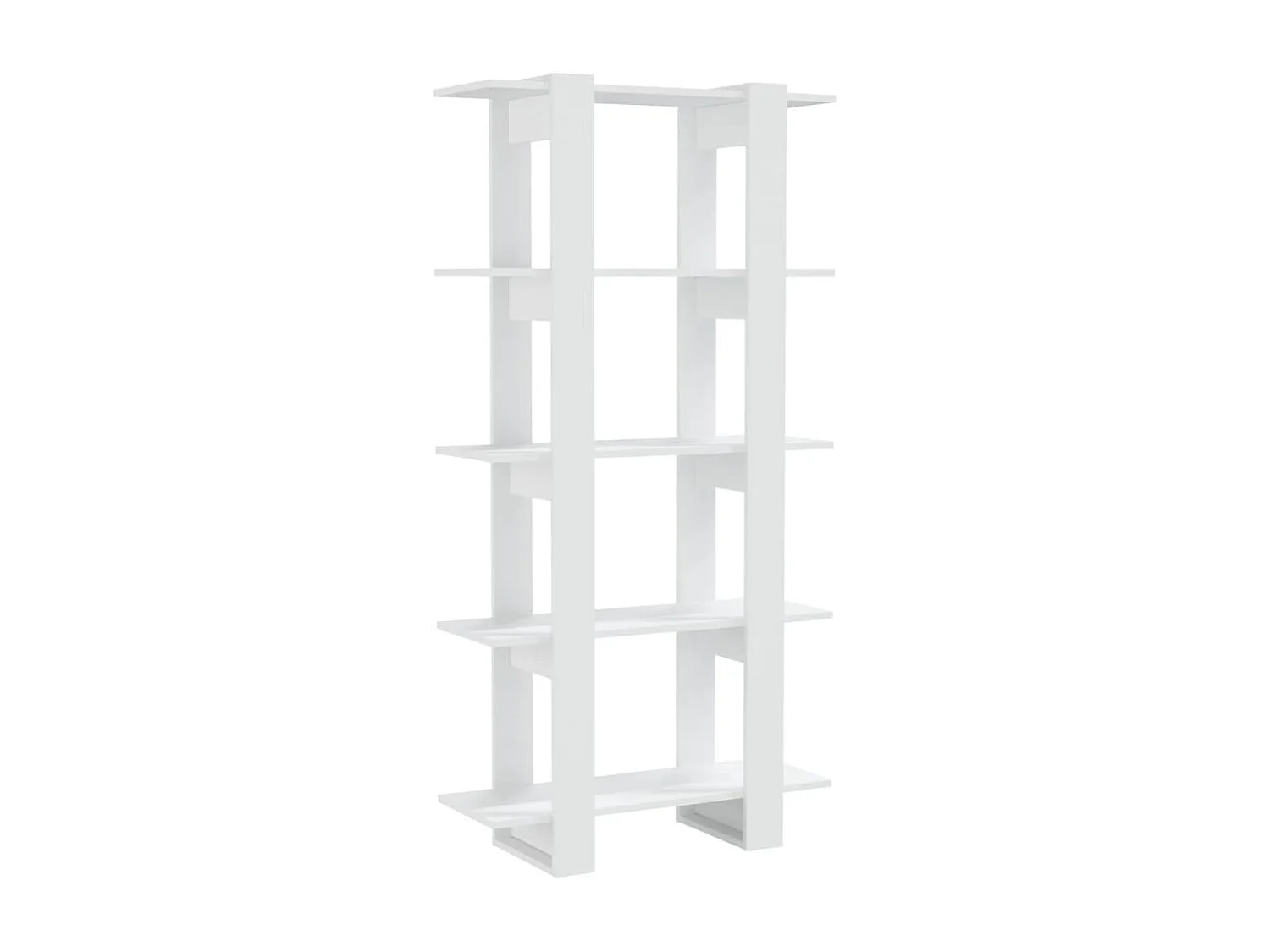 Bibliothèque-Séparateur de pièce Blanc 80x30x160 cm Aggloméré OFR50205 BonneVie Meuble