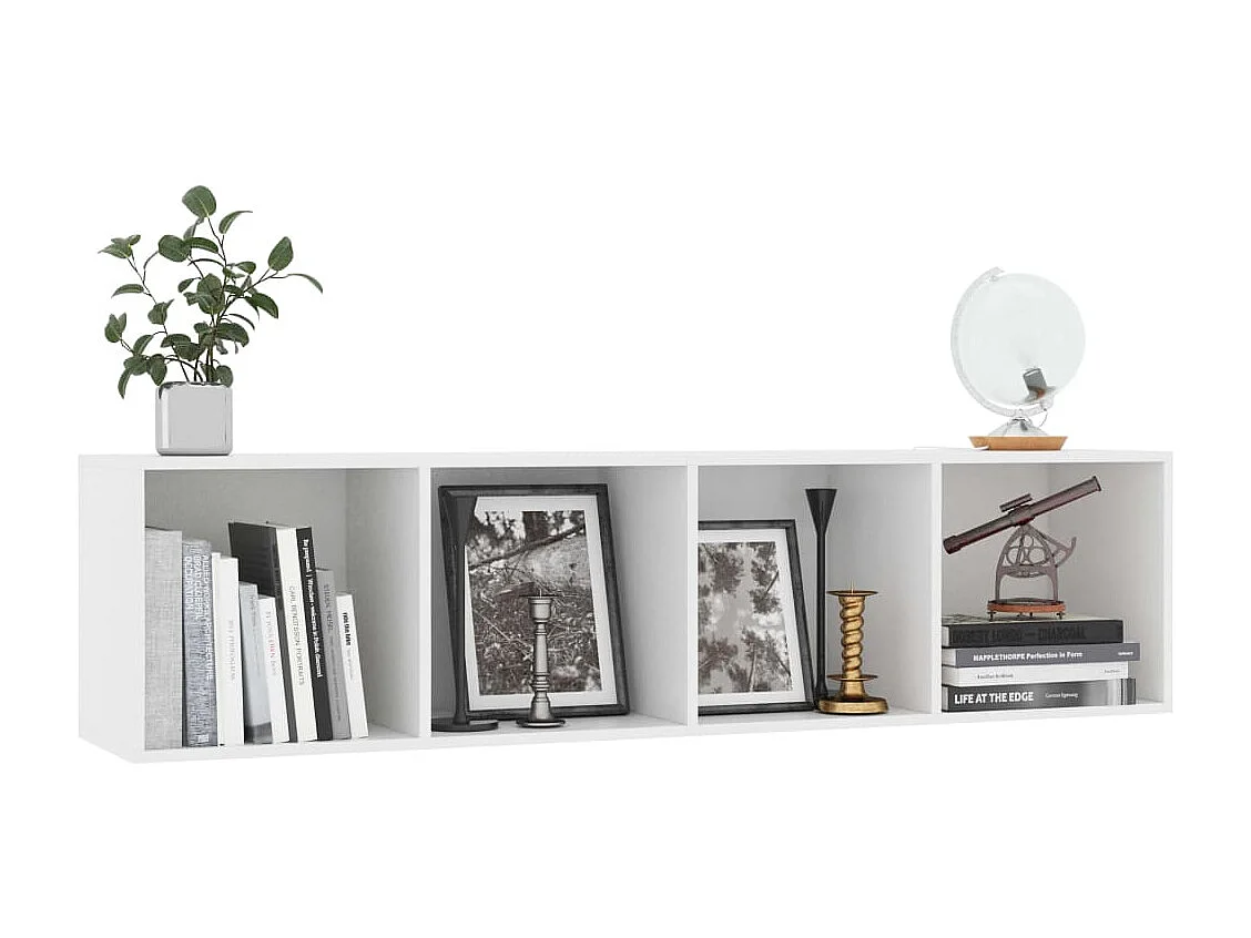 Bibliothèque Blanc 143x30x36 cm BE57462