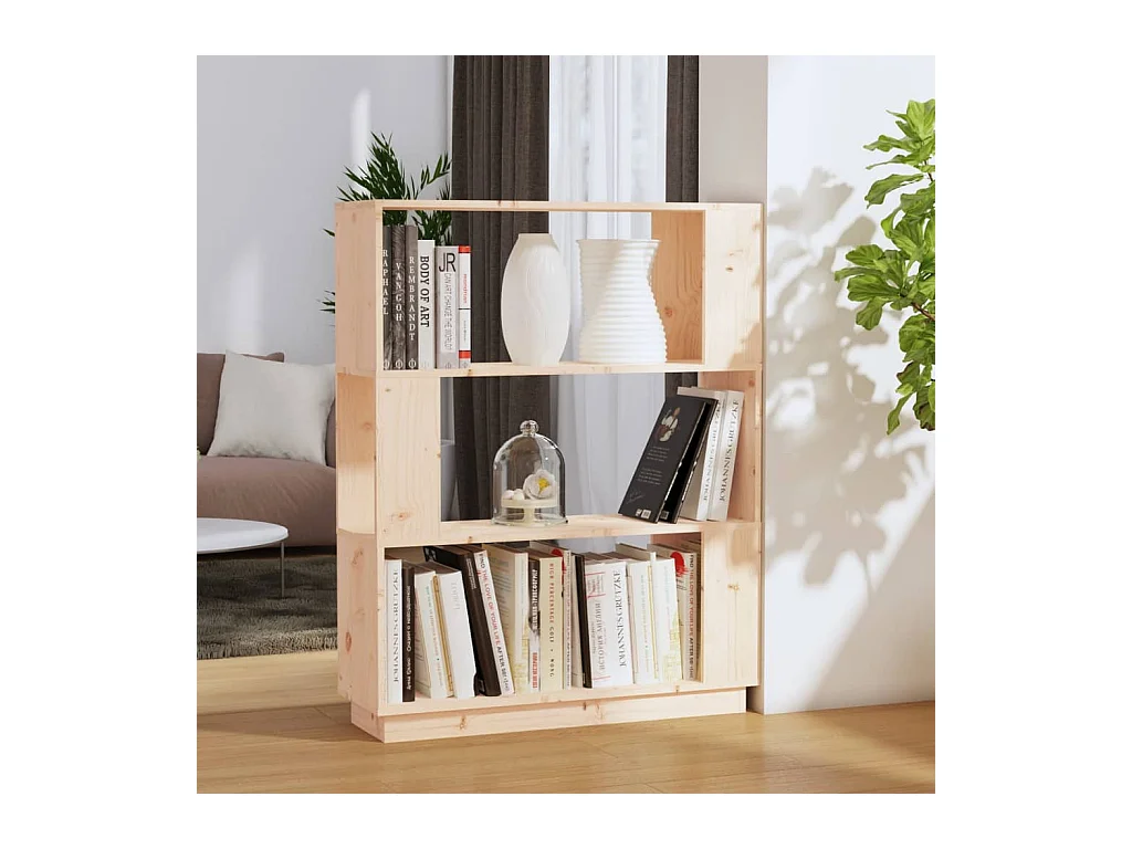 Boekenkast/kamerscherm 80x25x101 cm massief grenenhout NL444134