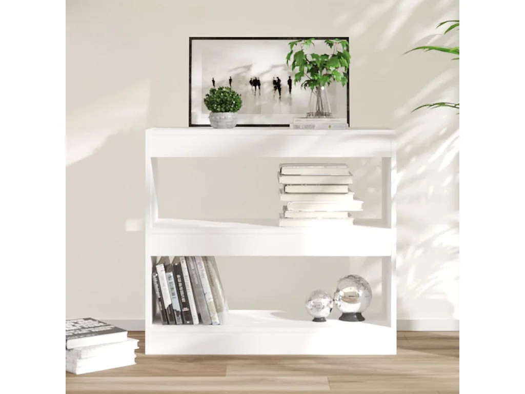 Bibliothèque-Séparateur de pièce Blanc 80x30x72 cm OFR91725 BonneVie Meuble