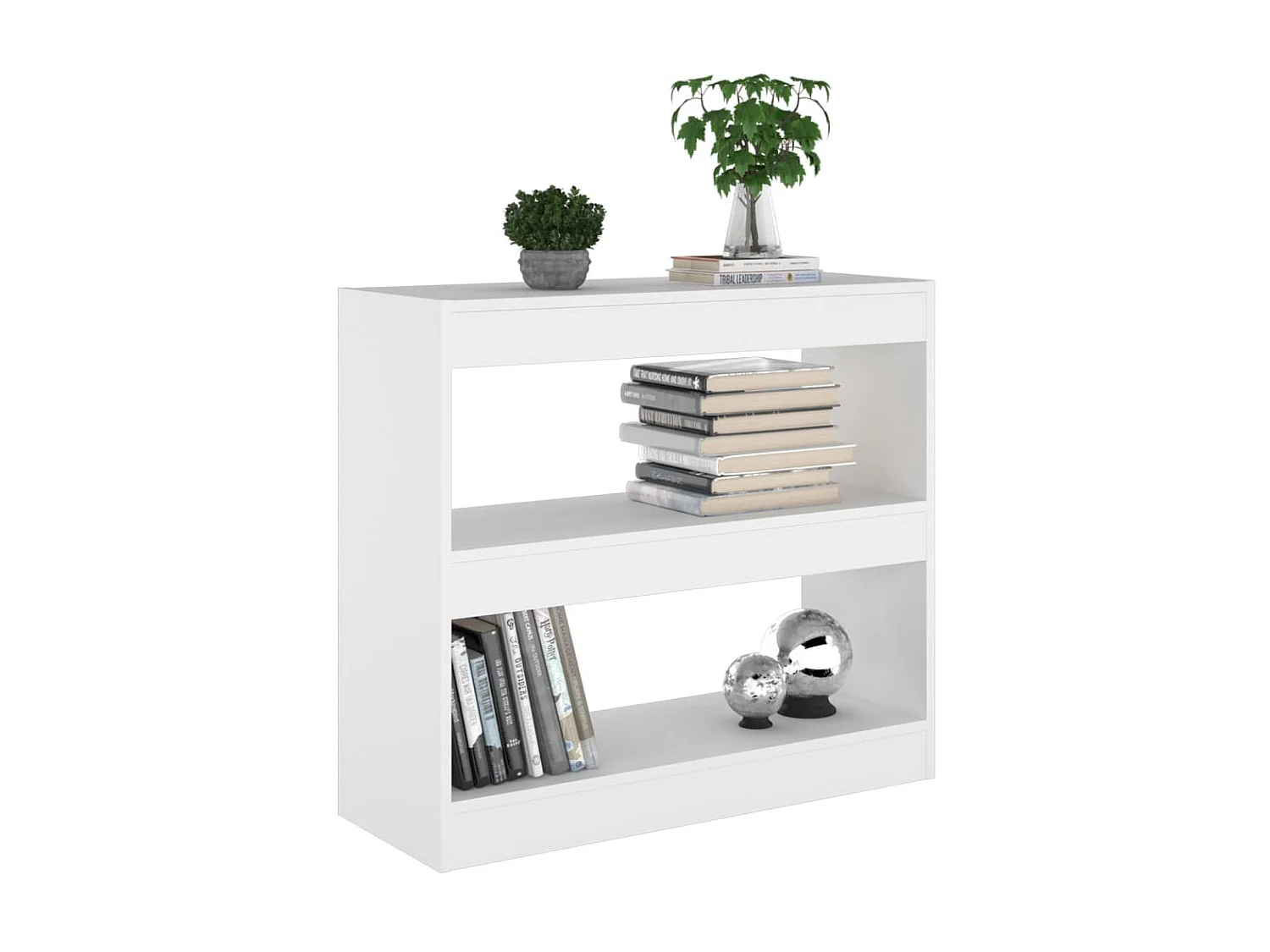 Bibliothèque-Séparateur de pièce Blanc 80x30x72 cm OFR91725 BonneVie Meuble